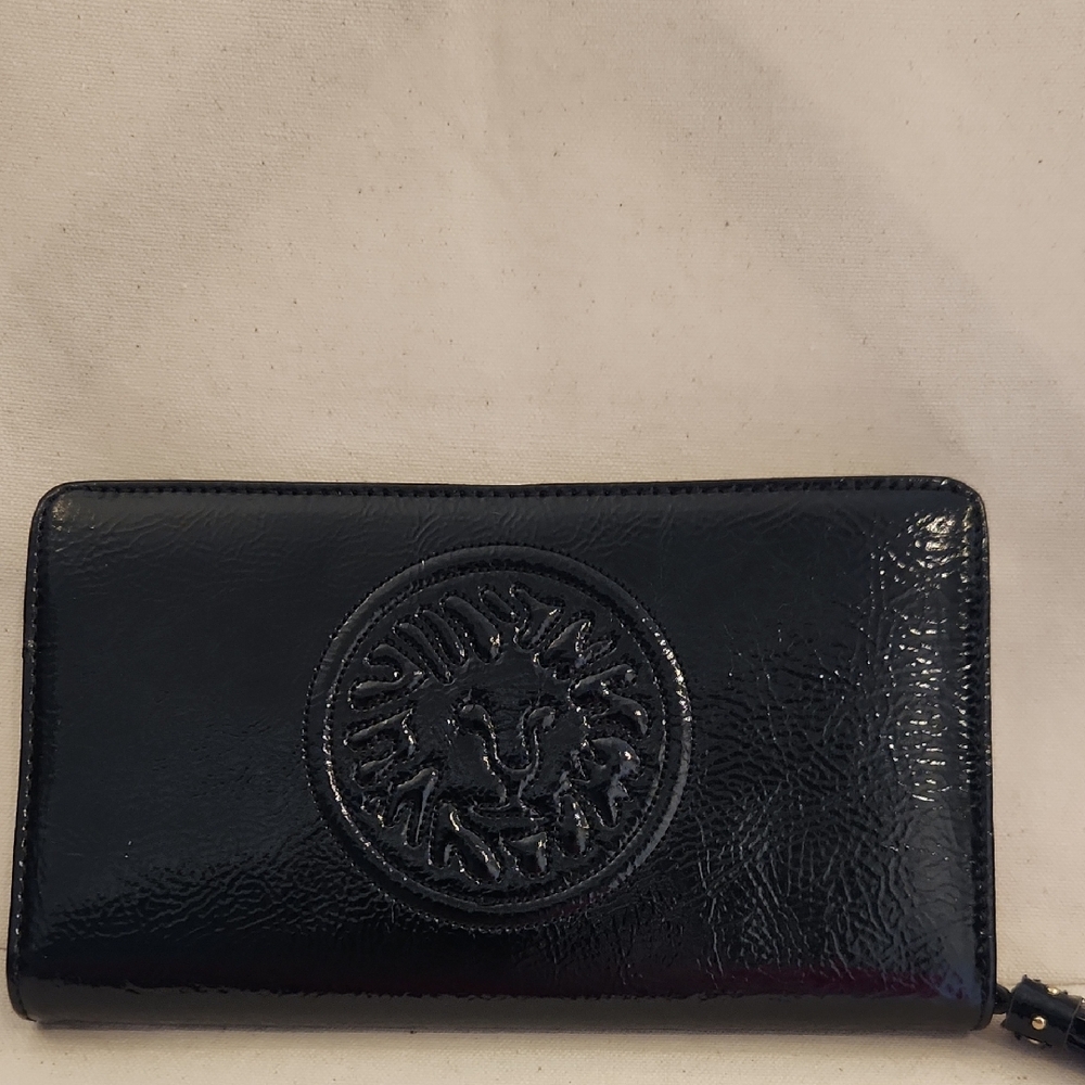 Anne Klein Black Embossed Leather Clutch